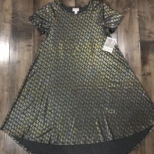 LuLaRoe Elegant Gray & Metallic Carly
